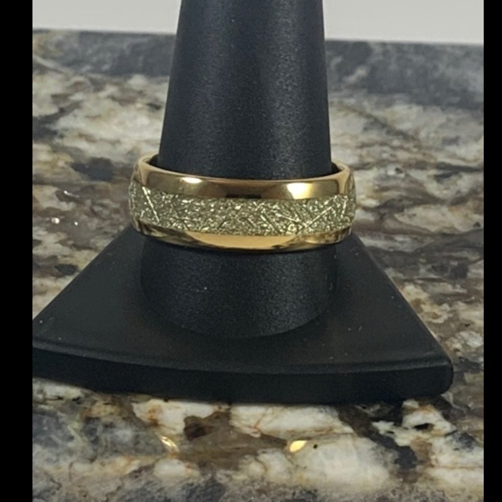 Size 12 tungsten meteor inlay ring